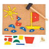 Bigjigs Toys Pin-a-Shape Set | Tap Art Kit with Pin Board & Wooden Shapes | Kids Peg Toy with Mini Hammer | Toddler Montessori Game | Educational