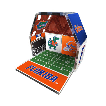 CreateOn NCAA Fan-Tiles Magnetic Match-Up Tiles for Florida Gators Fans, 17-Piece Building for Kids & Adults, Officially Licensed NCAA Team