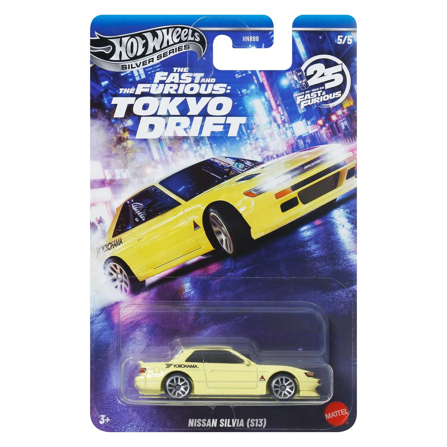 Hot Wheels Fast and Furious Tokyo Drift Car Nissan Silvia S13 Model Die Cast Scale 1:64 Length 7 cm JKX09