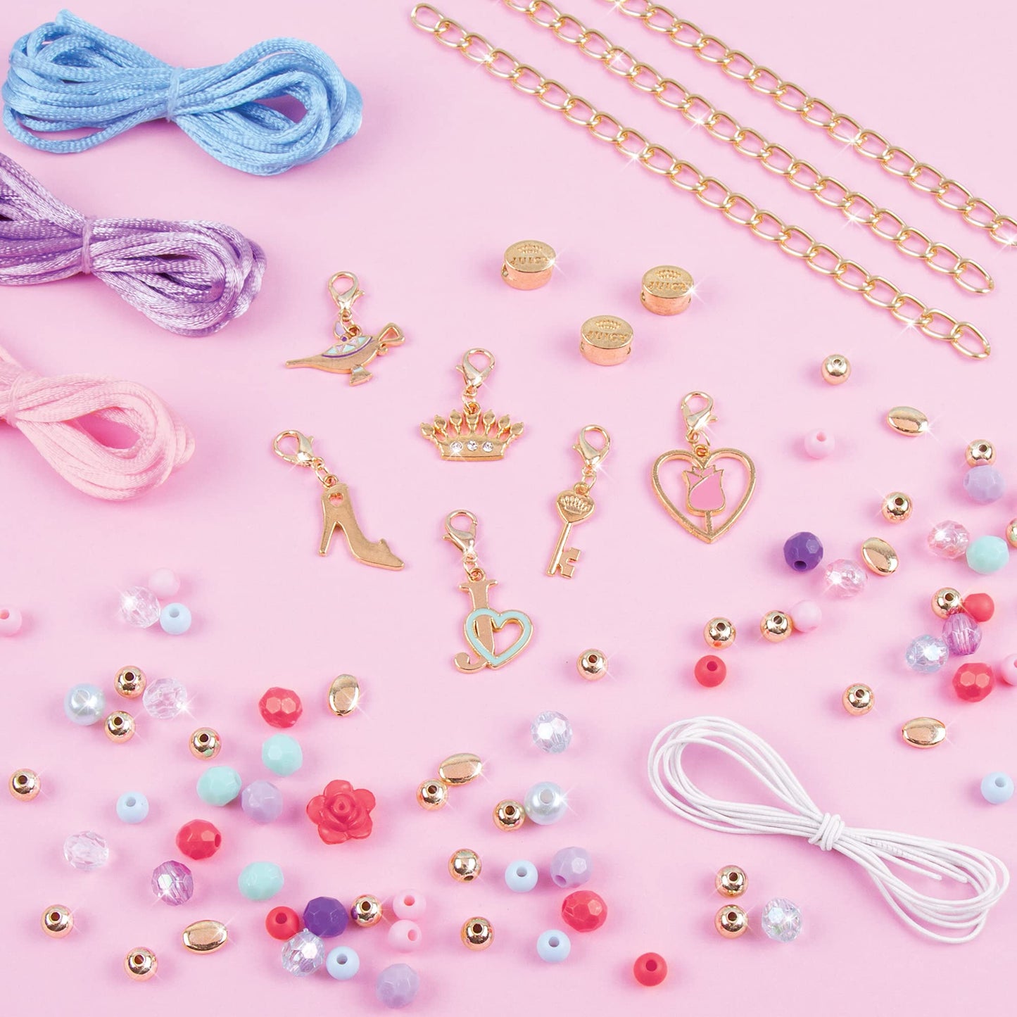 Make It Real - Disney Princess X Juicy Couture Hearts of Fashion - DIY Charm Bracelet Making Kit w/Disney & Juicy Couture Charms - Arts & Crafts Bead