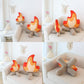 Funny Campfire Plush,17.7 in Simulation Fake Campfire Pillow, Soft Stuffed Cartoon Fire Doll Campfire Firewood Toys, Simulation Bonfire Plush Toy