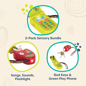 B. toys Toy Keys & Cell Phone Set, FunKeys and Hellophone, 2-Pack