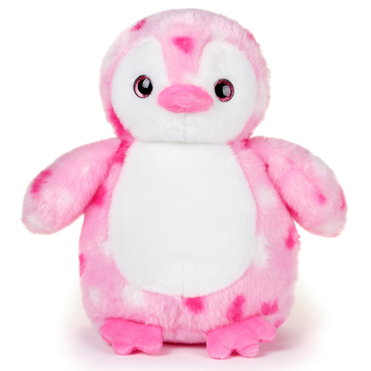 Bearington Precious Heart Penguin Stuffed Animal - 9" Pink and White Valentines Stuffed Animal with Soft Fur and Weighted Inner Bean Bags - Adorable