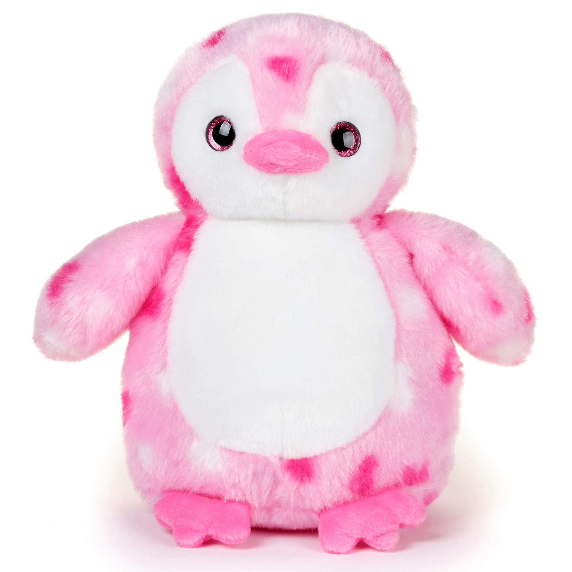 Bearington Precious Heart Penguin Stuffed Animal - 9" Pink and White Valentines Stuffed Animal with Soft Fur and Weighted Inner Bean Bags - Adorable