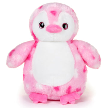 Bearington Precious Heart Penguin Stuffed Animal - 9" Pink and White Valentines Stuffed Animal with Soft Fur and Weighted Inner Bean Bags - Adorable