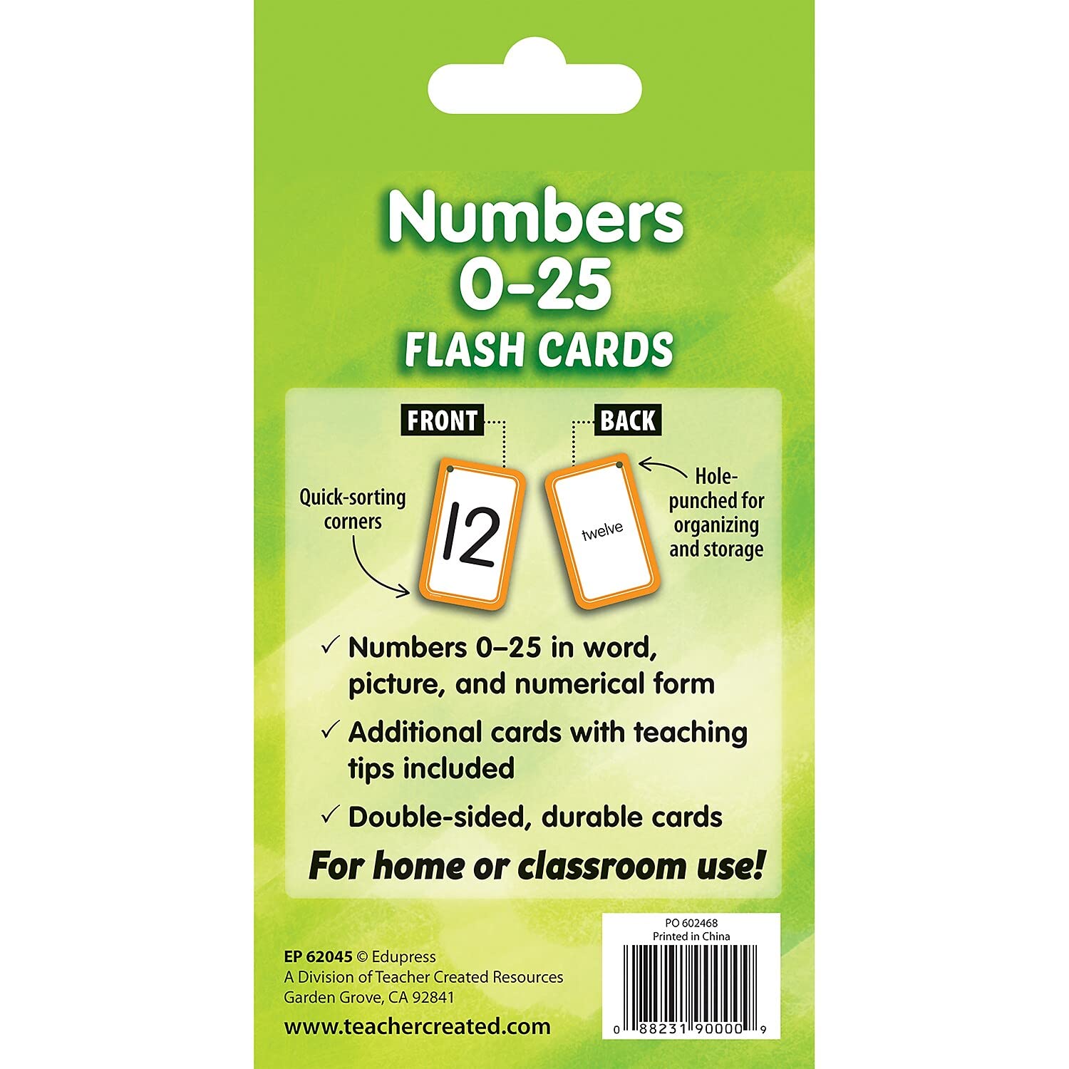 Teacher Created Resources Numbers 0-25 Flash Cards (EP62045)