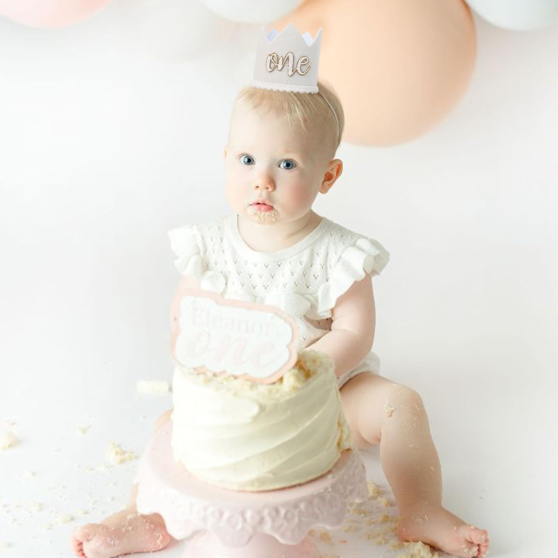 KOJIN 1 St Birthday Crown Hat For Baby - Boho First Birthday Celebration Hat,Natural Boho One Year Of Decorations