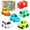 Baby Bath Toys, 6 Pack Light Up Cars Bath Toys, No Hole No Mould Bathtub Toy for 1 2 3 Year Olds, Flashing LED Sensory Toy for Toddlers, Bath Time