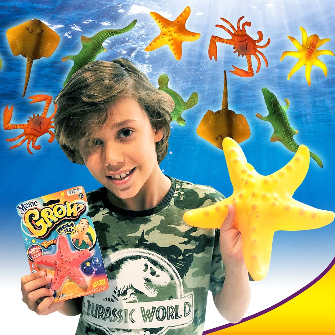 JA-RU Magic Grow Ocean Themed Water Animals (6 Packs Assorted) Beach Life Theme Toys | Bulk Expanding Bath and Pool Toys for Kids. Sea Creatures Party