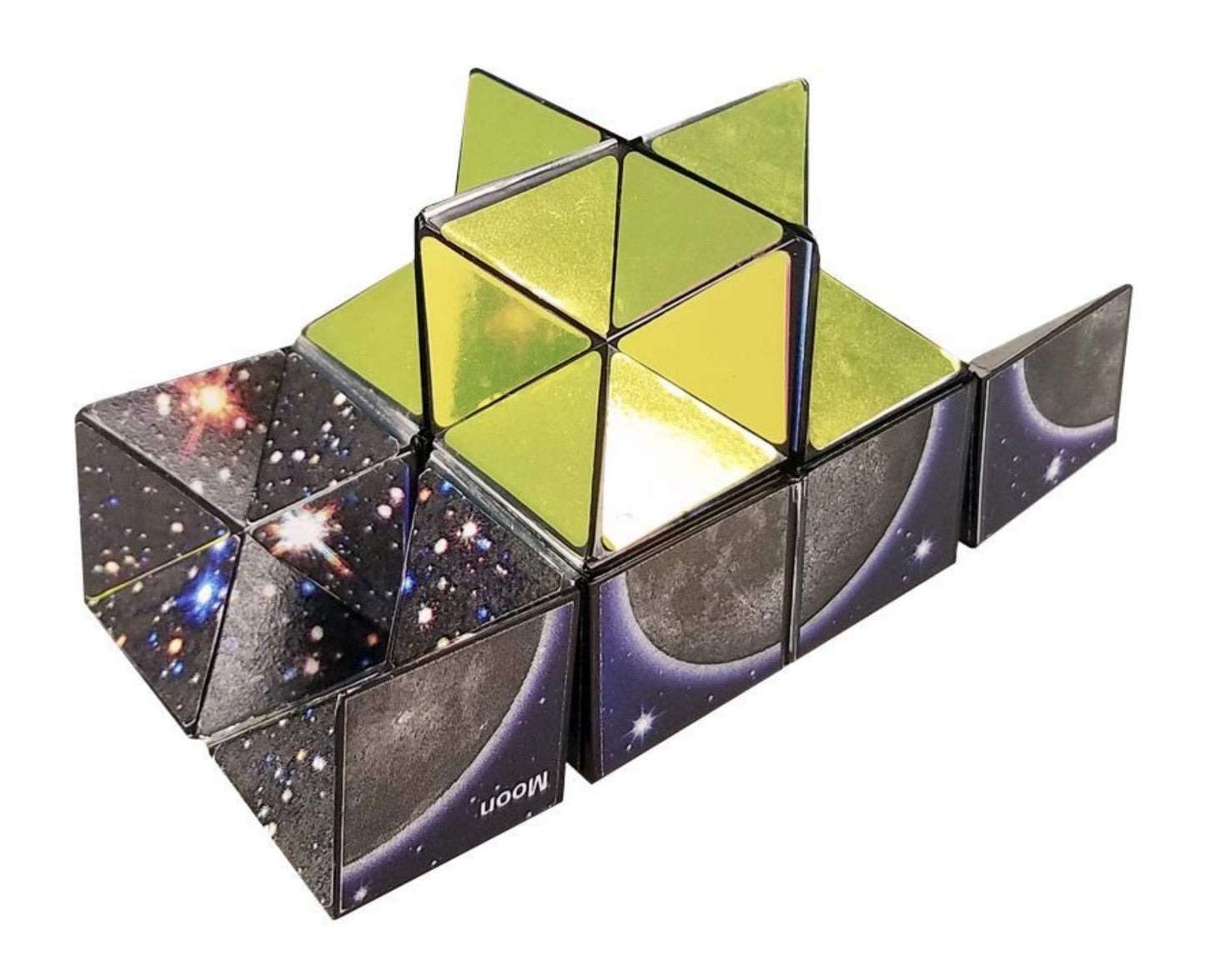 California Creations The Amazing Star Cube: 2 Piece Transforming Geometric Puzzle - Solve The Cube To Find The Hidden Star Cosmo Edition