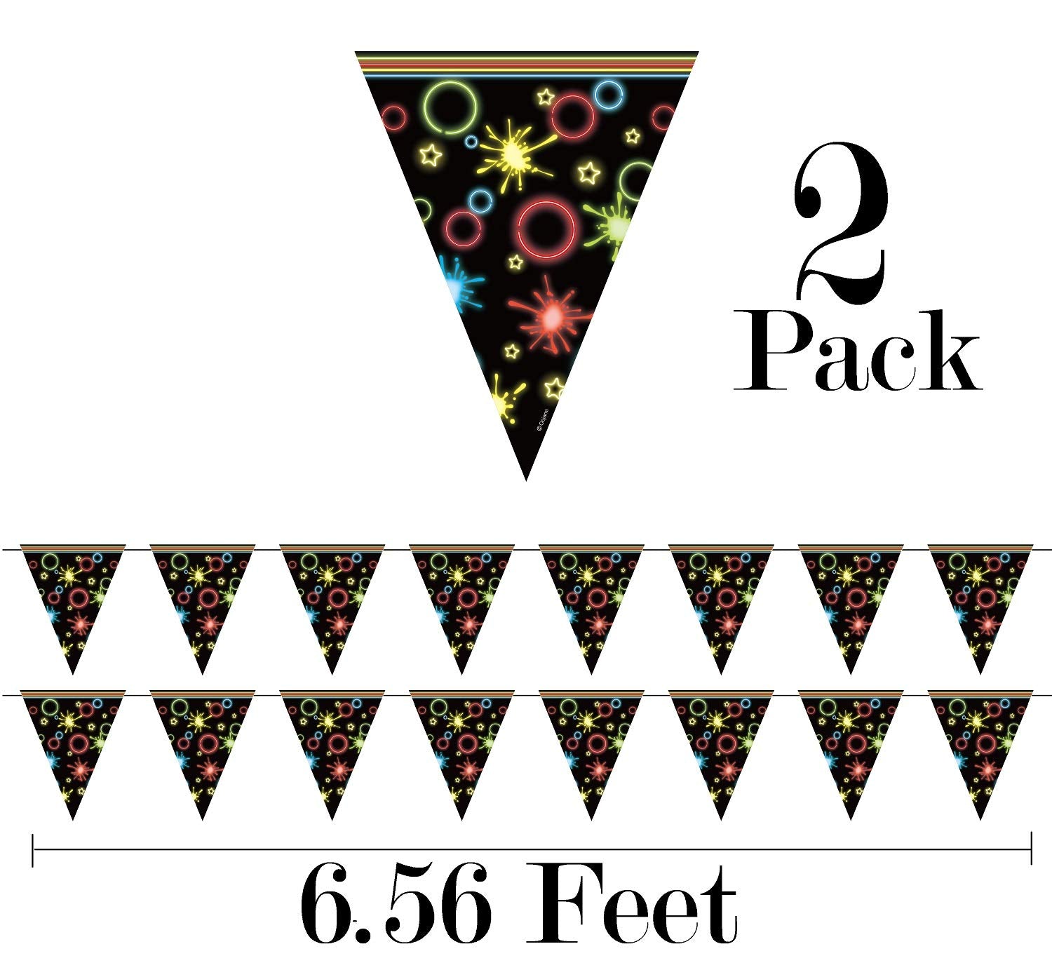 Oojami 4 Pack Glow Party Neon Plastic Table Covers Tablecloth Ideal for Glow in the Dark Parties Cosmic Theme Parties, Glow Neon Decor, Glow Theme All
