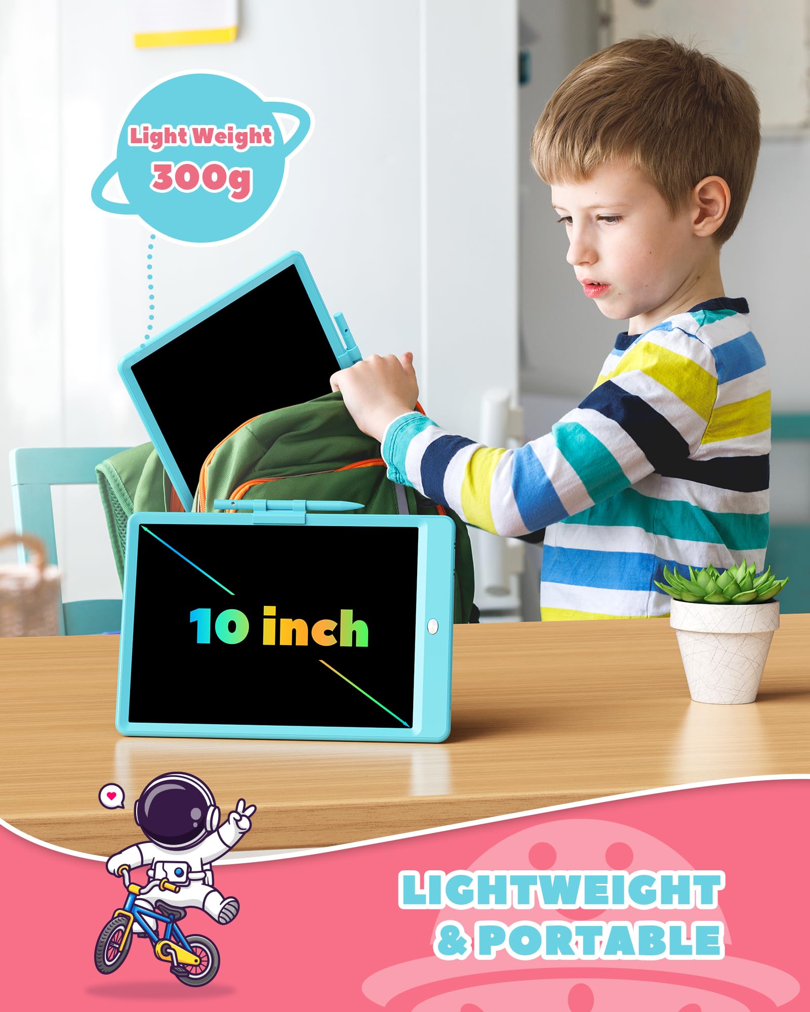 ORSEN LCD Writing Tablet 10 Inch, Colorful Doodle Board Drawing Pad for Kids, Toddler Toys for 3 4 5 6 7 8 Year Old Girls Boys Gifts (Blue)