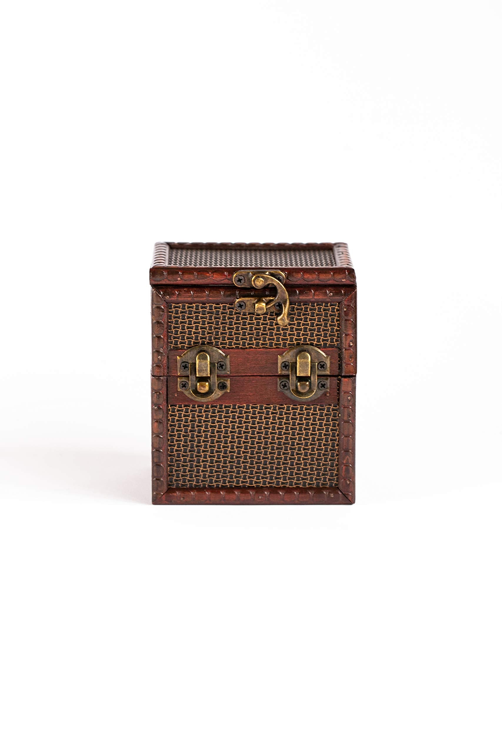 KakapopoTCG Elven Vault (Chainmail) Wooden Deck & Counter Box with Protector Storage for TCG, MTG Magic, FaB, YGO, EDH, Commander, Box, Dice