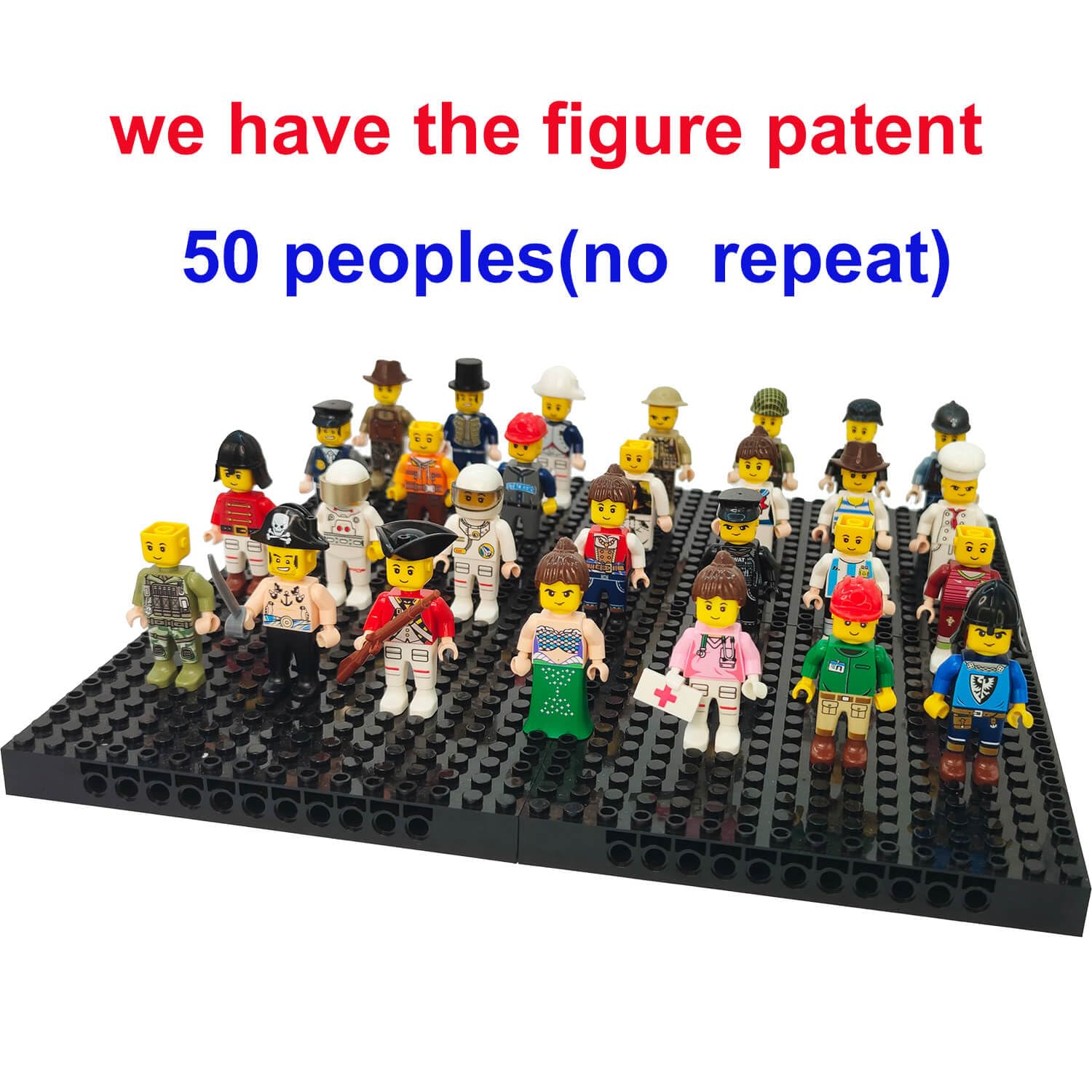 BOIWEX 50pcs Mini Figure People Action Figure, Minifigure Stuffer Toys Building Sets, WW2 Army Building Block Toys