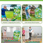 haoetcw 4-in-1 Kids Sticky Golf Games Set with Club, Golf Putting Practice Mat,3-Sided Golf Chipping Net, Multiple Game Modes, Golf Cornhole Board Set