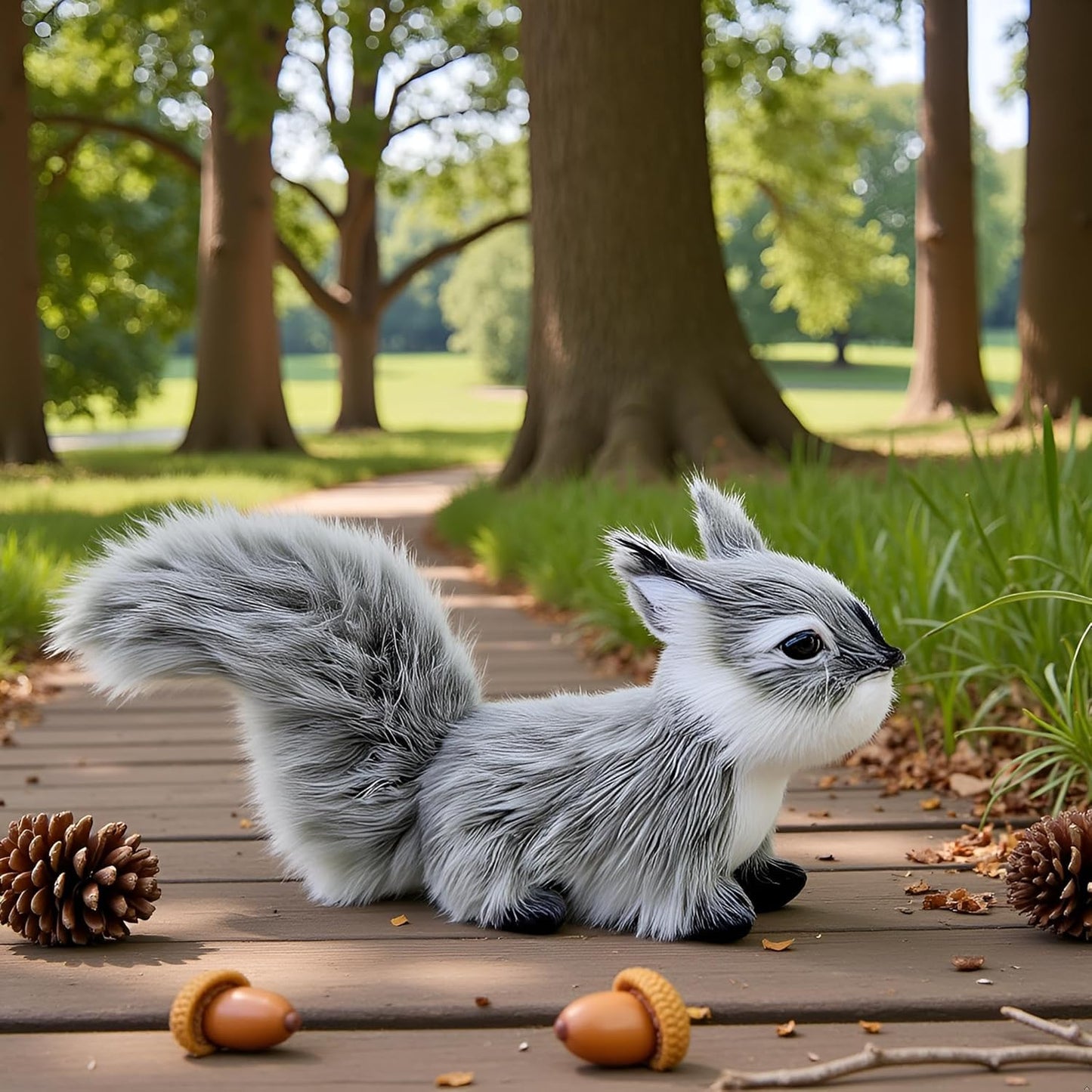 Cauaoa 2 Pcs Grey Mini Squirrel, 12 cm Mini Squirrel Stuffed Soft Animals for Gift, Home Decor, Table Decorations, Room Ornaments