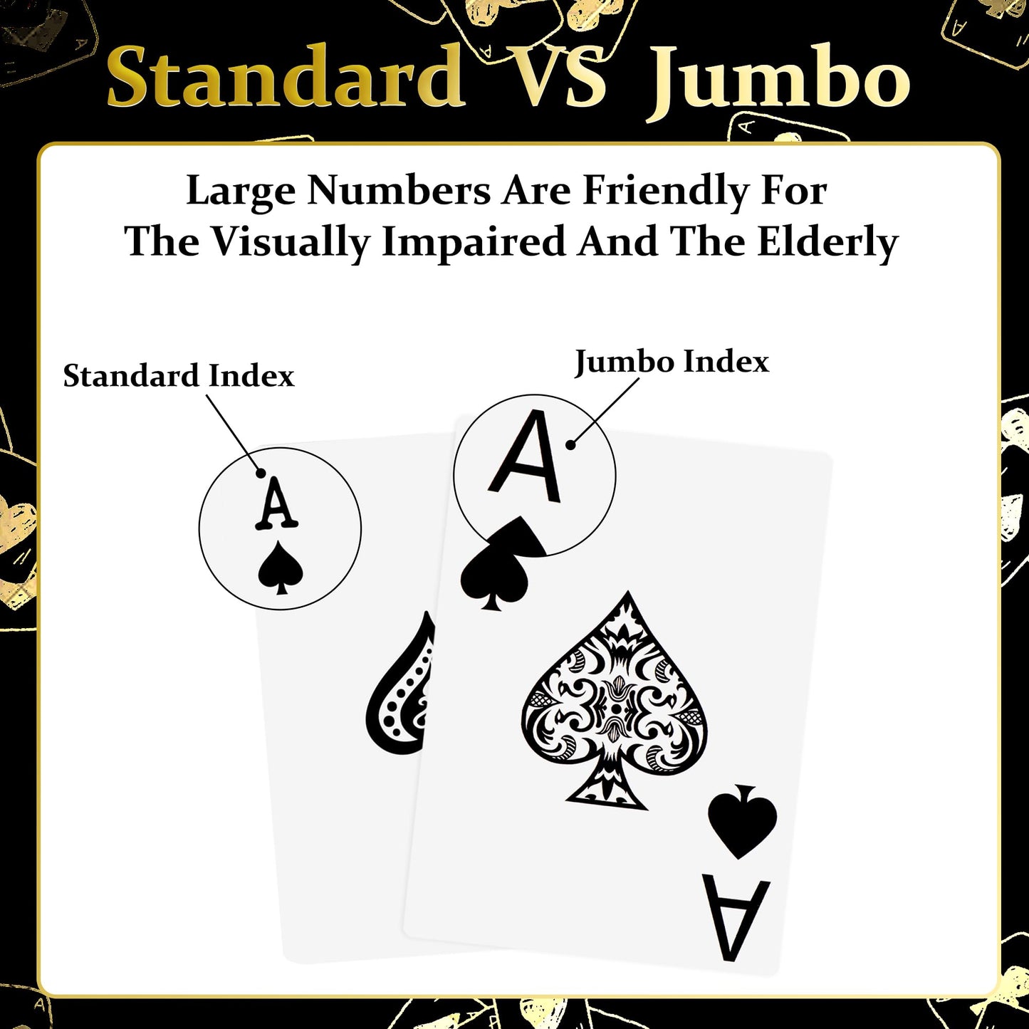Plastic Playing Cards Waterproof Cards, Deck of Cards, Large Print Playing Cards for Adults Seniors, Premium Poker Card for Blackjack, Euchre