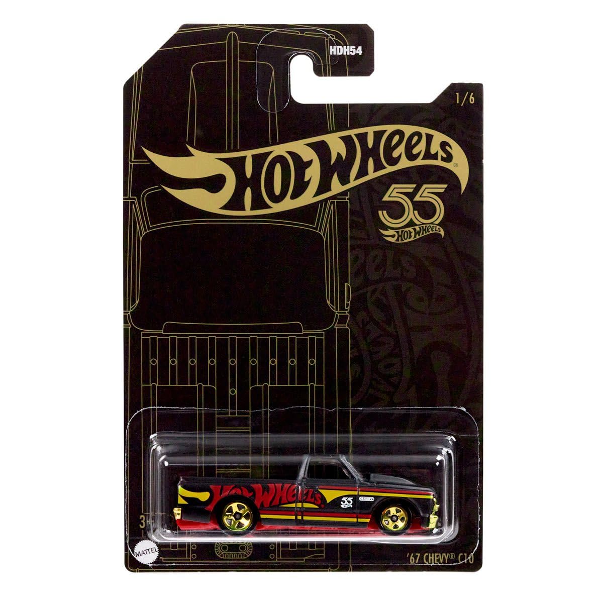 2023 Hotwheels 55th Anniversary Pearl & Chrome Complete 6 Cars Set - Premium Metal Toy Cars for Collectors and Enthusiasts, 1:64 Scale Die-Cast
