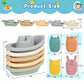 Baby Bath Toys Stackable Boats with Soft Silicone Squirt Water Animal Toys, 9 Pcs Floating Stacking Boat Bathtub Shower Pool Beach Toys for Toddler