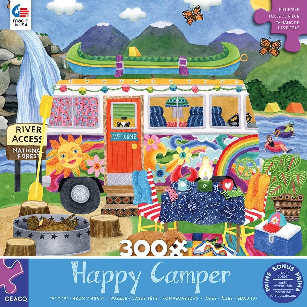 Ceaco - Happy Camper Waterfall Camper - 300 Piece Jigsaw Puzzle for Adults