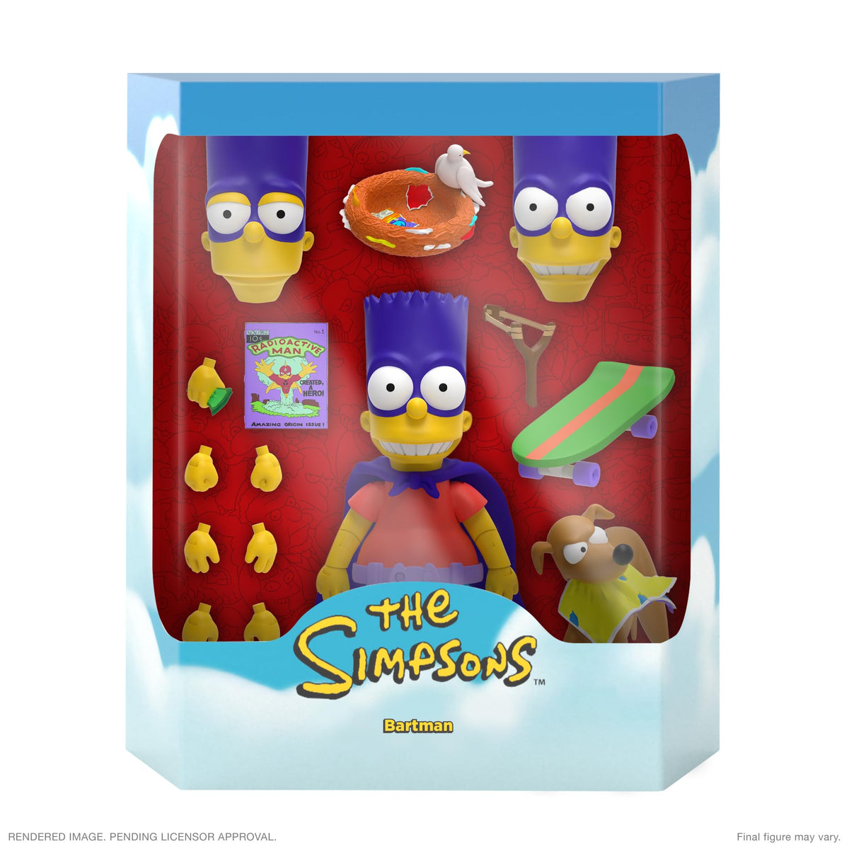 Super7 Ultimates The Simpsons Bartman - 7" The Simpsons Action Figure with Accessories Classic TV Show Collectibles and Retro Toys