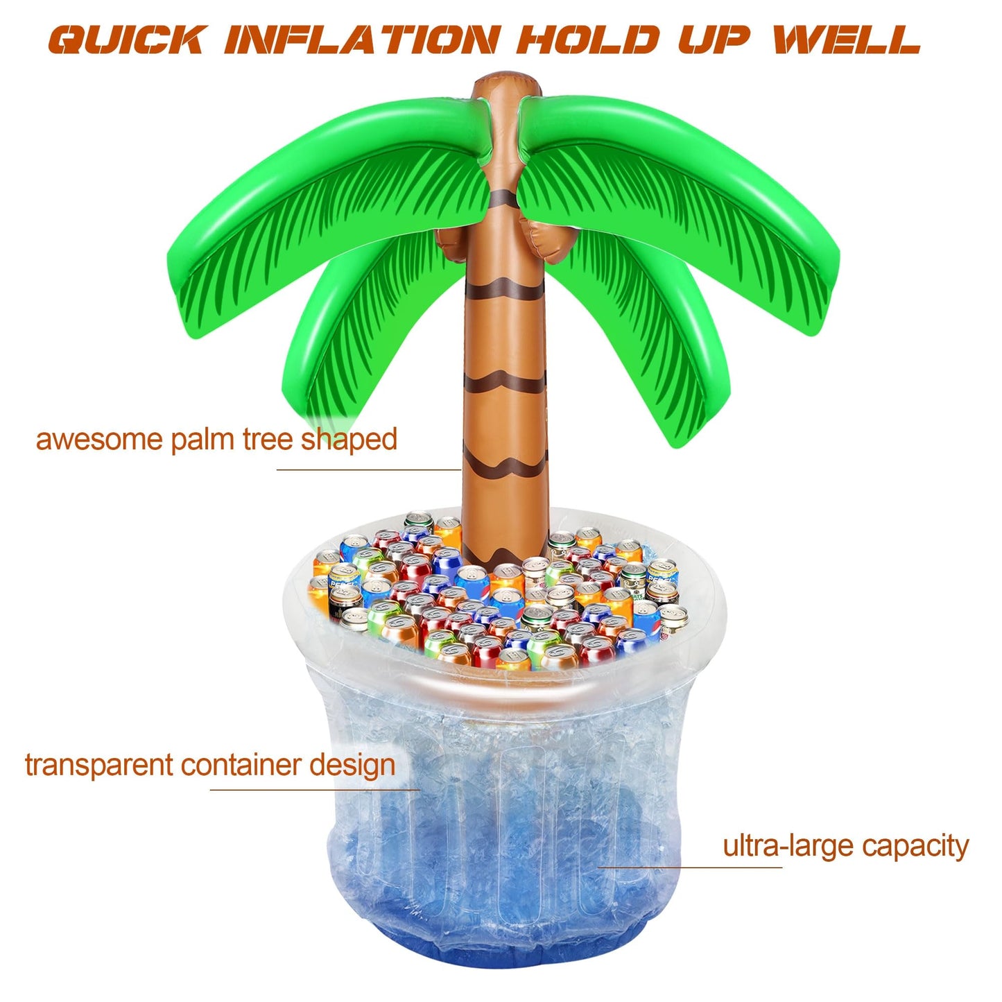 Zcaukya Inflatable Palm Tree Cooler, 60" H, 1 Pack