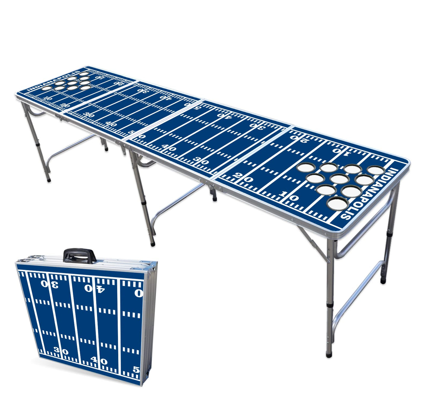 8-Foot Professional Beer Pong Table w/Cup Holes - Indianapolis Football Field
