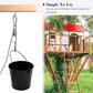FUQUN Treehouse Pulley System with Bucket Cable - Kids Playhouse & Pirate Ship Accessories for Outdoor Play, Heavy-Duty Climbing Bucket (Black)