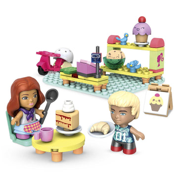 MEGA Construx Barbie Kids Building Blocks Toy Set, Bakery with 76 Pieces, 2 Micro-Dolls, Barbie Pets and Accessories, Ages 4+ Years