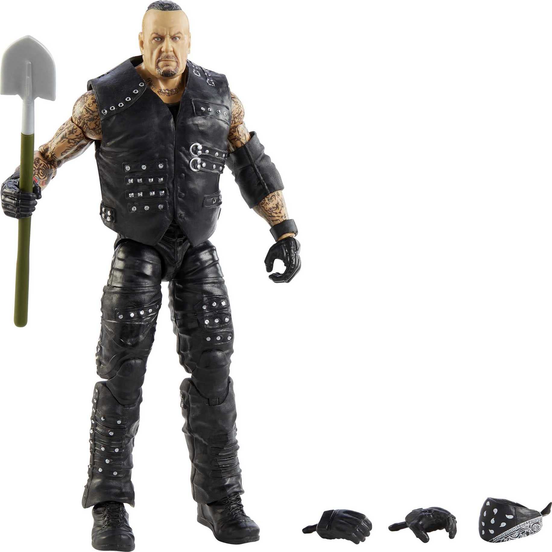 WWE Undertaker Top Picks Elite Collection Action Figure with Boneyard Match Accessories, 6-inch Posable Collectible Gift for WWE Fans Ages 8 Years Old
