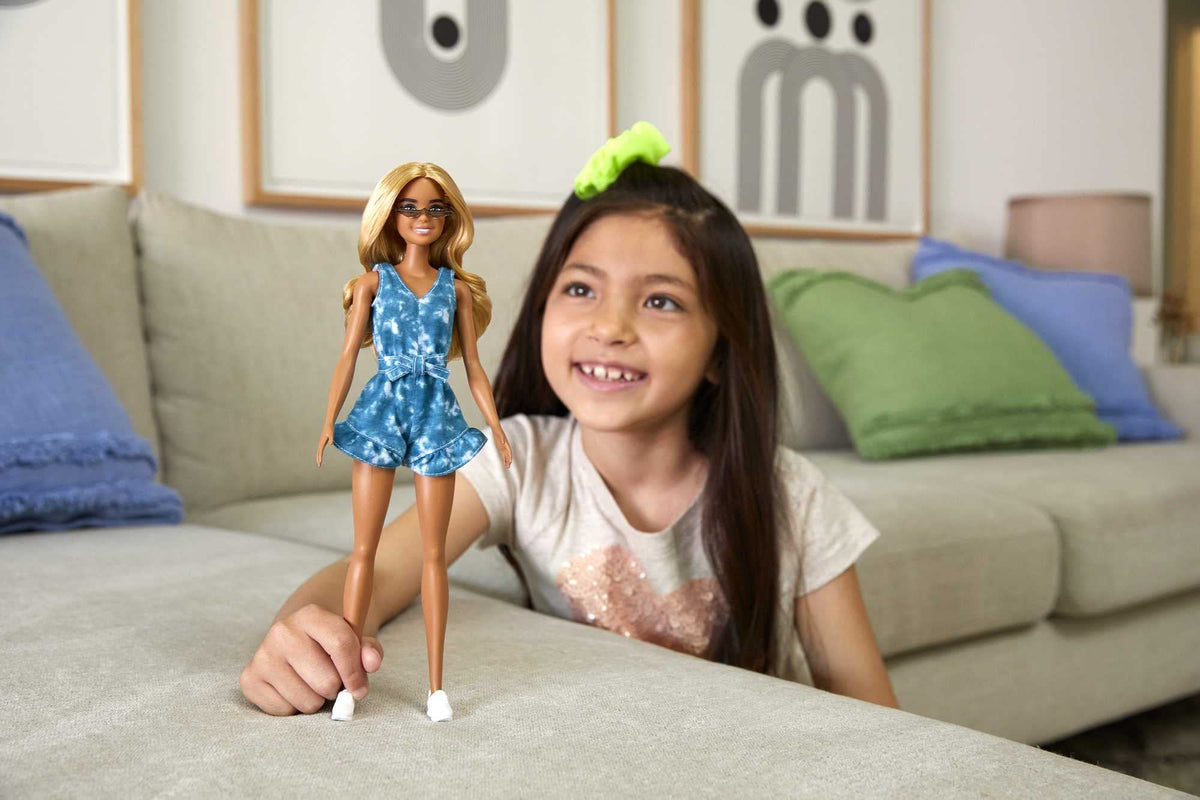 Barbie Fashionistas Doll # 173, Tie-Dye Romper, Toy for Kids 3 to 8 Years Old