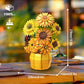 PLAYBRIX Sunflower Building Set Flowers with Vase for Adult, Compatible with Lego Flowers, 1009pcs Art Bonsai Botanical Collection for Home/Office
