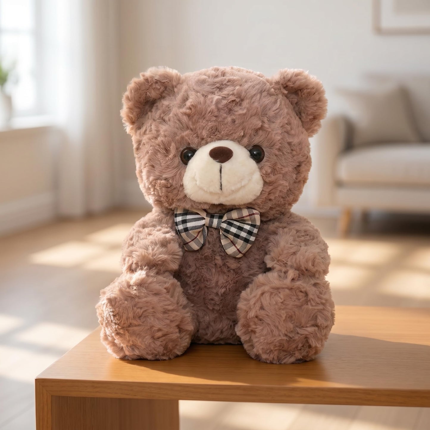 YUKOUQIAN Bear Stuffed Animal Cute Plush Doll Toy 8 inch for Girls Boys Christmas (tie Bear)