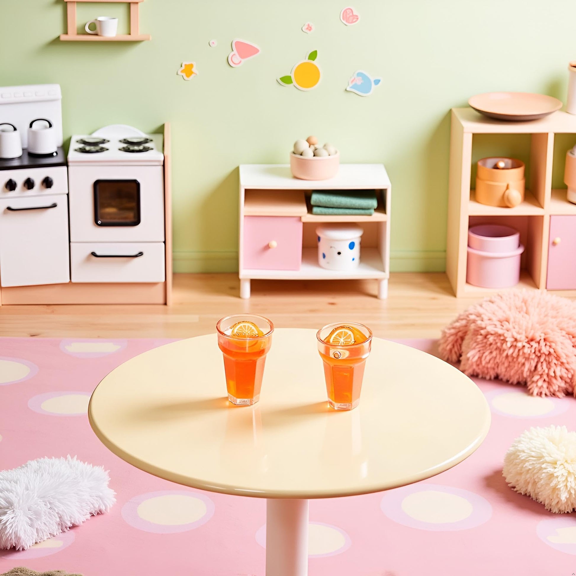 5Pcs Mini 1:12 Dollhouse Miniature Food Lemon Tea Cups, Classic Kitchen Toys, Simulation Doll House Drinks Model Toy, DIY Doll House Kit