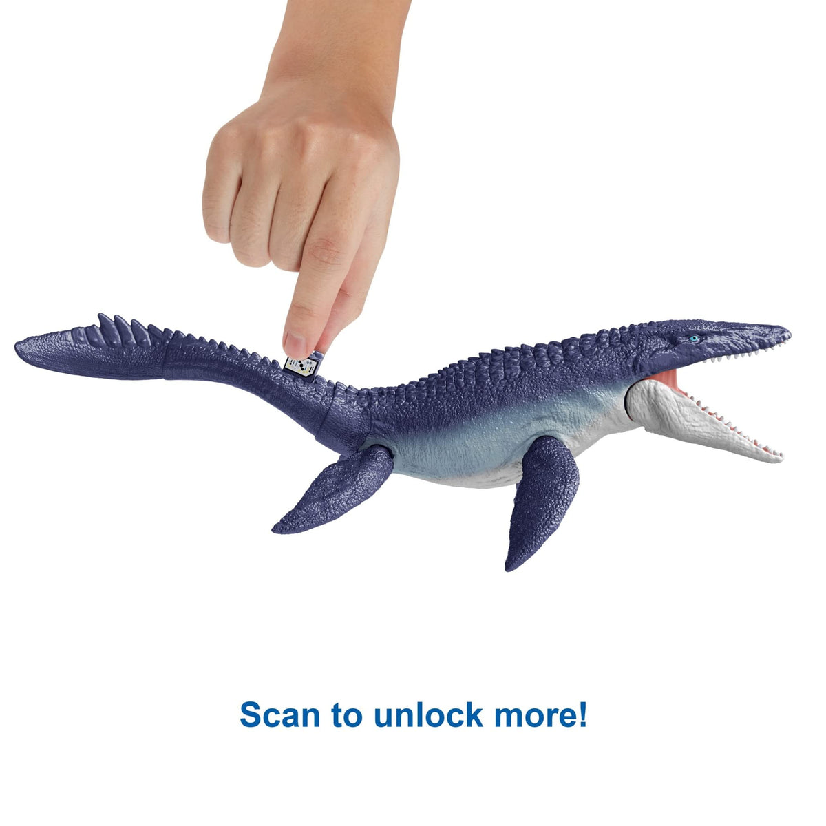 Jurassic World Dominion Ocean Protector Mosasaurus Dinosaur Action Figure from 1 Pound of Recycled Plastic, Movable Joints, Toy Gift with Physical and