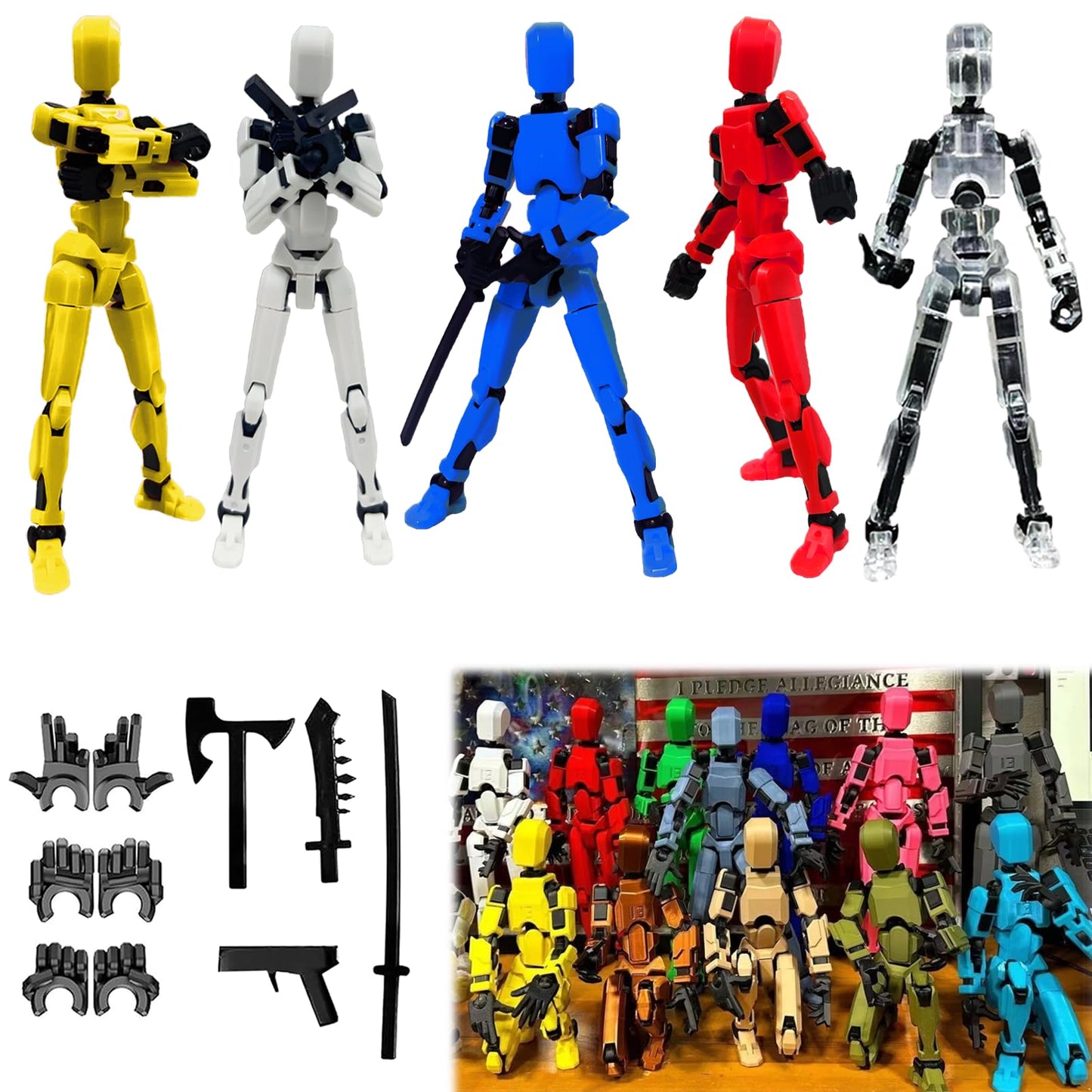 DANONI Assembled - Upgrade 3D Print Multi-Articulated Action Figure, T13, Nova 13 Action Figure, Virtual 13 Pack, Multi Accessories, Desktop Decor (5