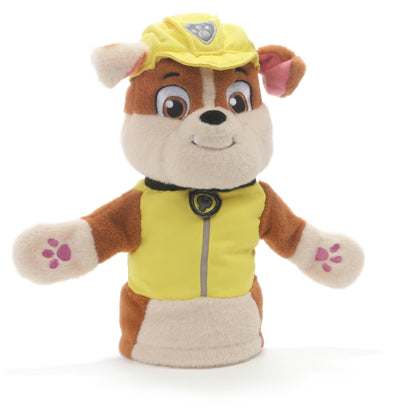 GUND Paw Patrol Rubble Hand Puppet Plush Stuffed Animal Dog, Yellow, 11"