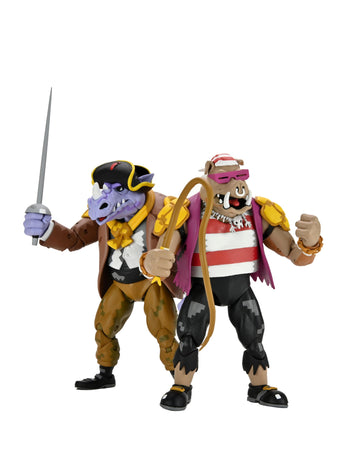 NECA TMNT Turtles in Times - Pirate Rocksteady & Bebop - 7" Scale Action Figures