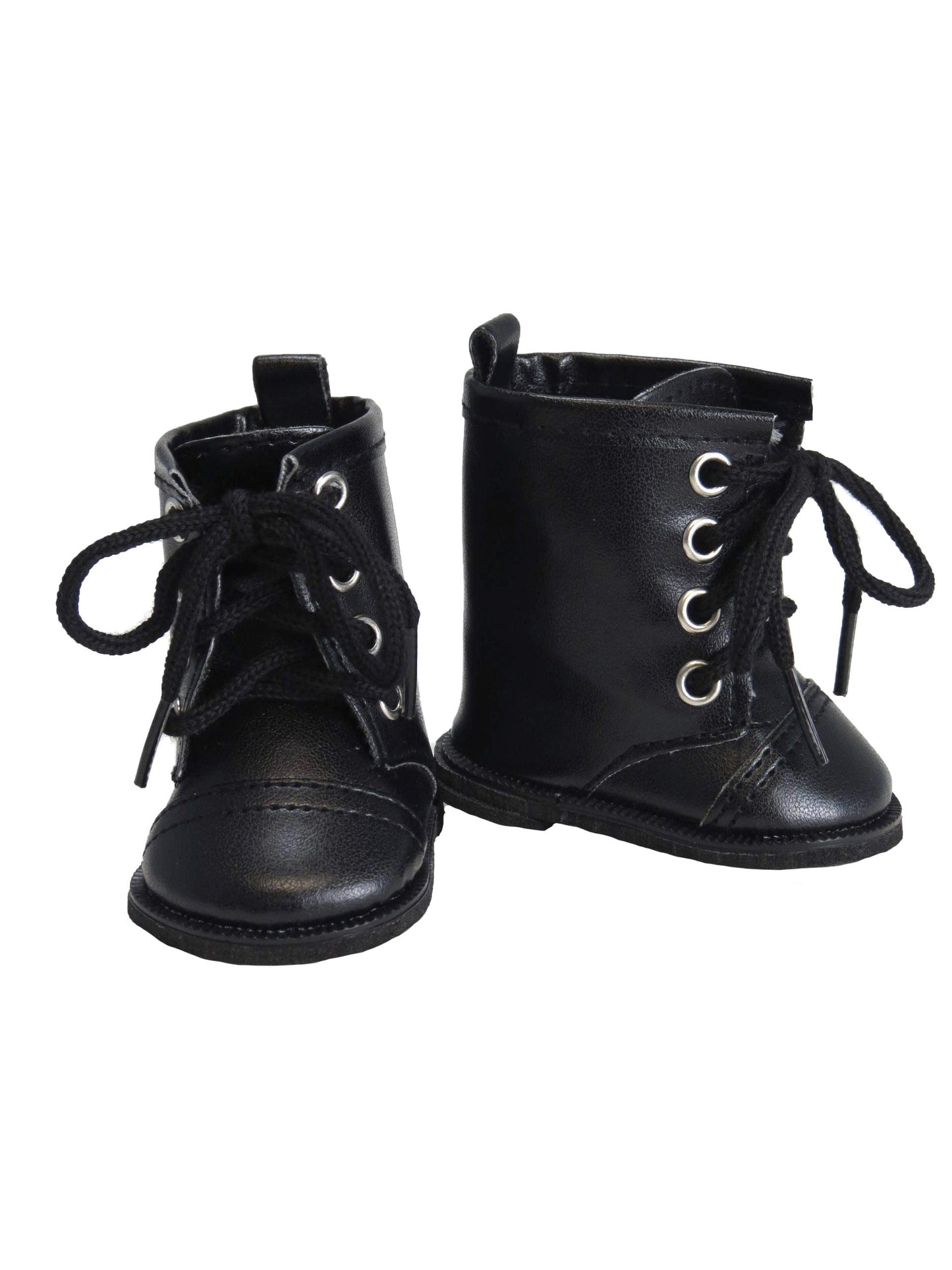 American Fashion World Black High Top Boots for 18-Inch Dolls | Premium Quality & Trendy Design | Dolls Shoes | Shoe Fashion for Dolls for Popular