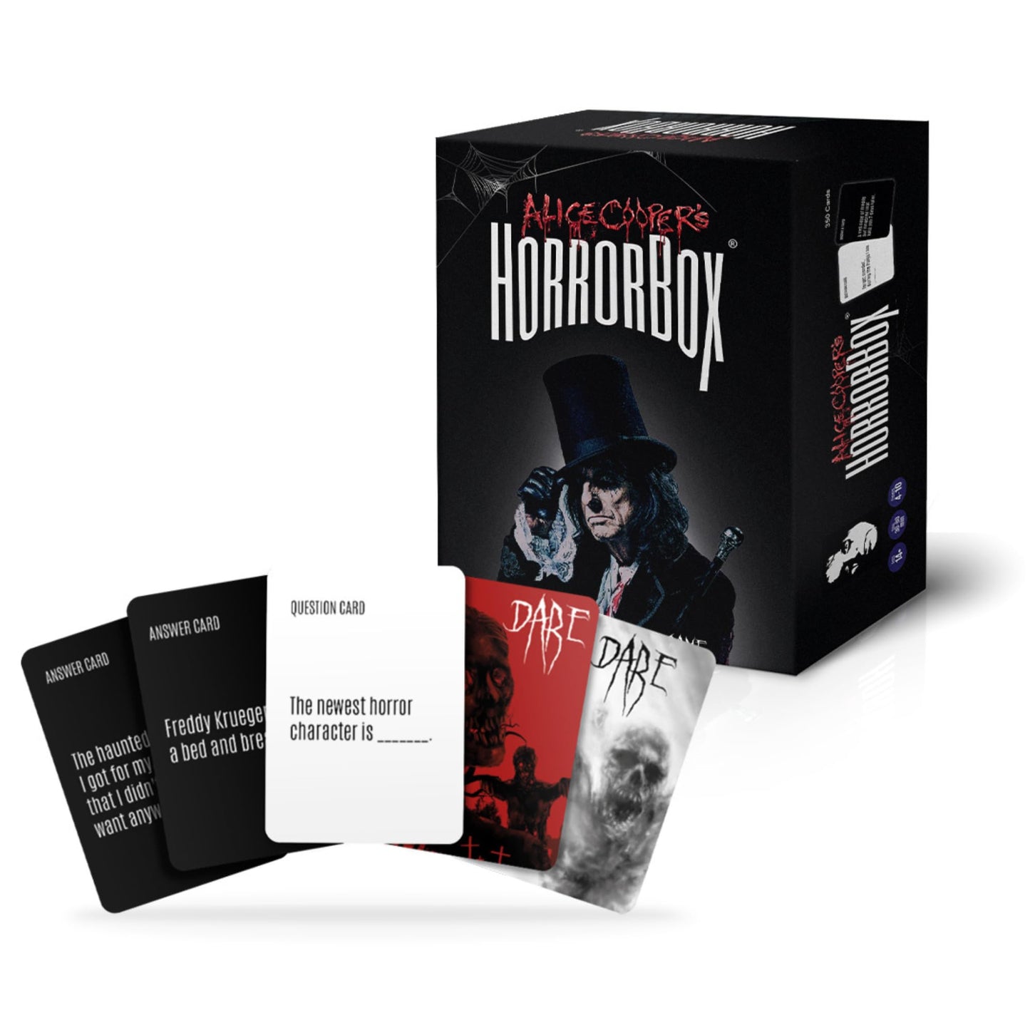 Alice Cooper's HorrorBox Horror Movie Party Game - Hilarious and Spooky Card Game for Parties, Family Game Night, and Fans of Scary Movies - Ages 14+