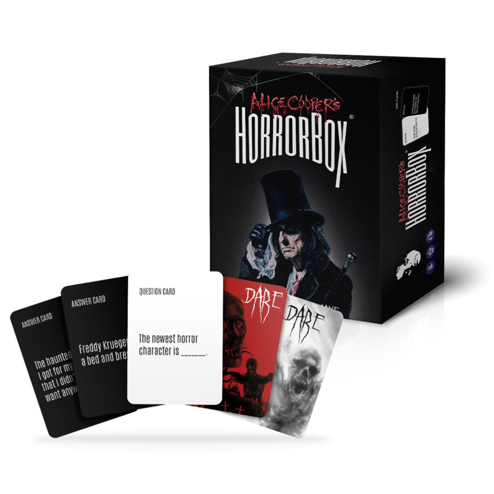 Alice Cooper's HorrorBox Horror Movie Party Game - Hilarious and Spooky Card Game for Parties, Family Game Night, and Fans of Scary Movies - Ages 14+