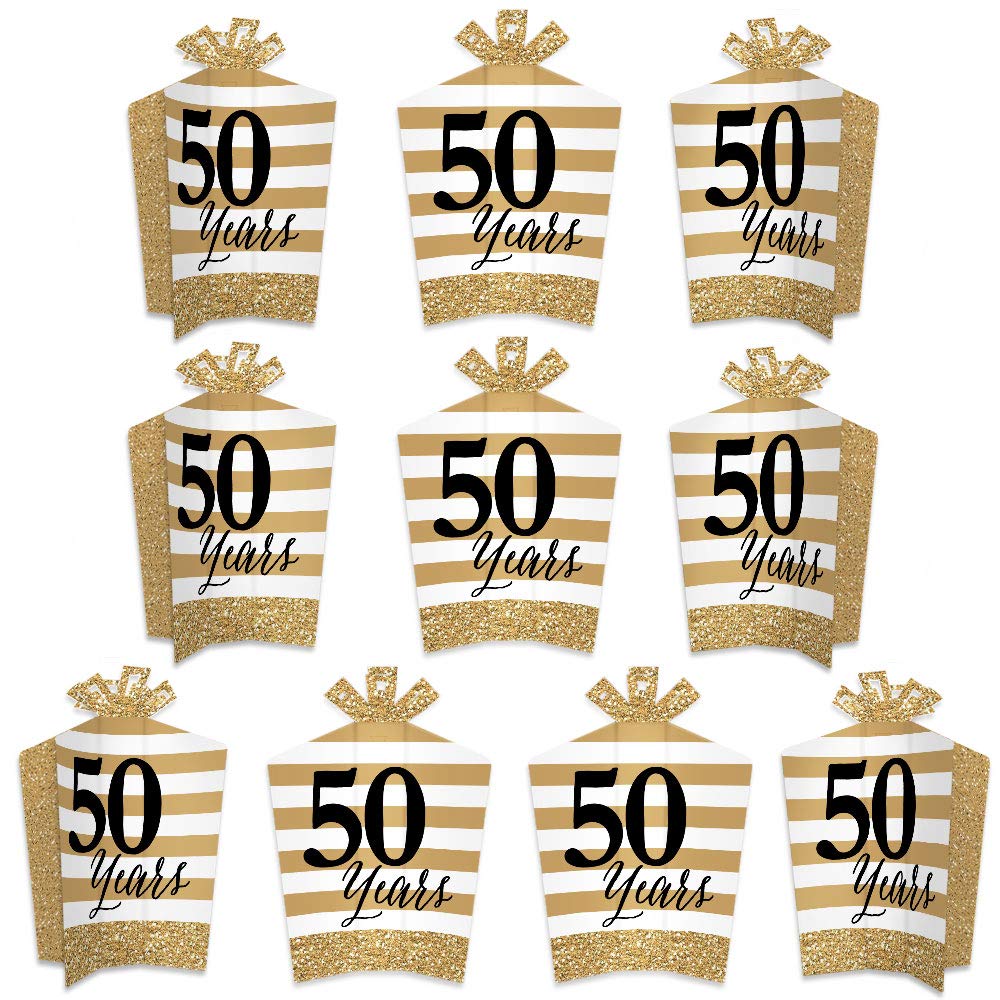 Big Dot of Happiness We Still Do - 50th Wedding Anniversary - Table Decorations - Anniversary Party Fold and Flare Centerpieces - 10 Count