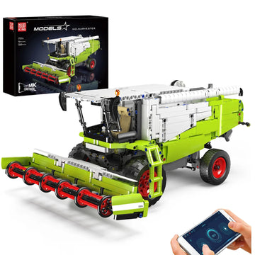Mould King 17014 Wheat Harvester Building Block Set, Tractor Toy Building Kit for Adults 14+, 1265 PCS Farm Truck Construction Vehicles Set