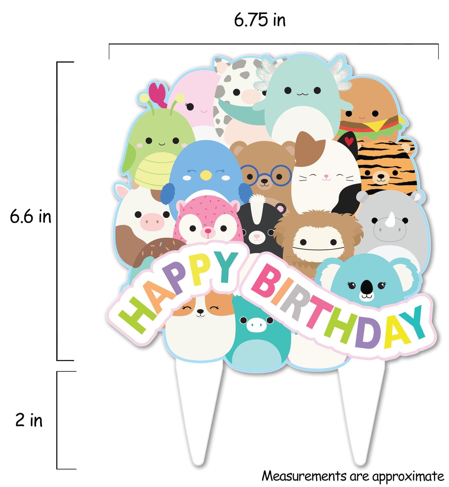 Squishmellow Cake Topper Girls or Kids Childrens Squish Birthday Party Decor