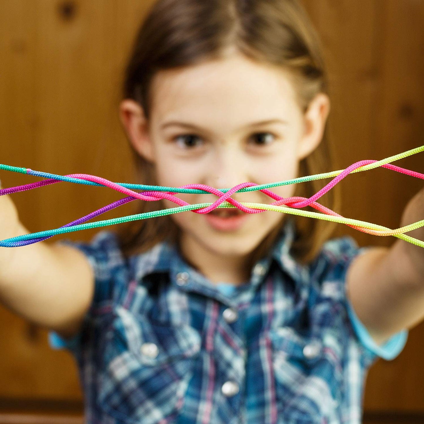 meekoo 6 Pieces Cats Cradle String Hand Game Finger String Toy Supplies, 165 cm Length, Rainbow Color