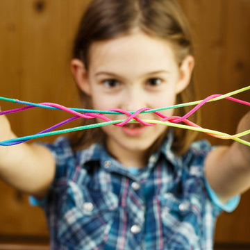 meekoo 6 Pieces Cats Cradle String Hand Game Finger String Toy Supplies, 165 cm Length, Rainbow Color