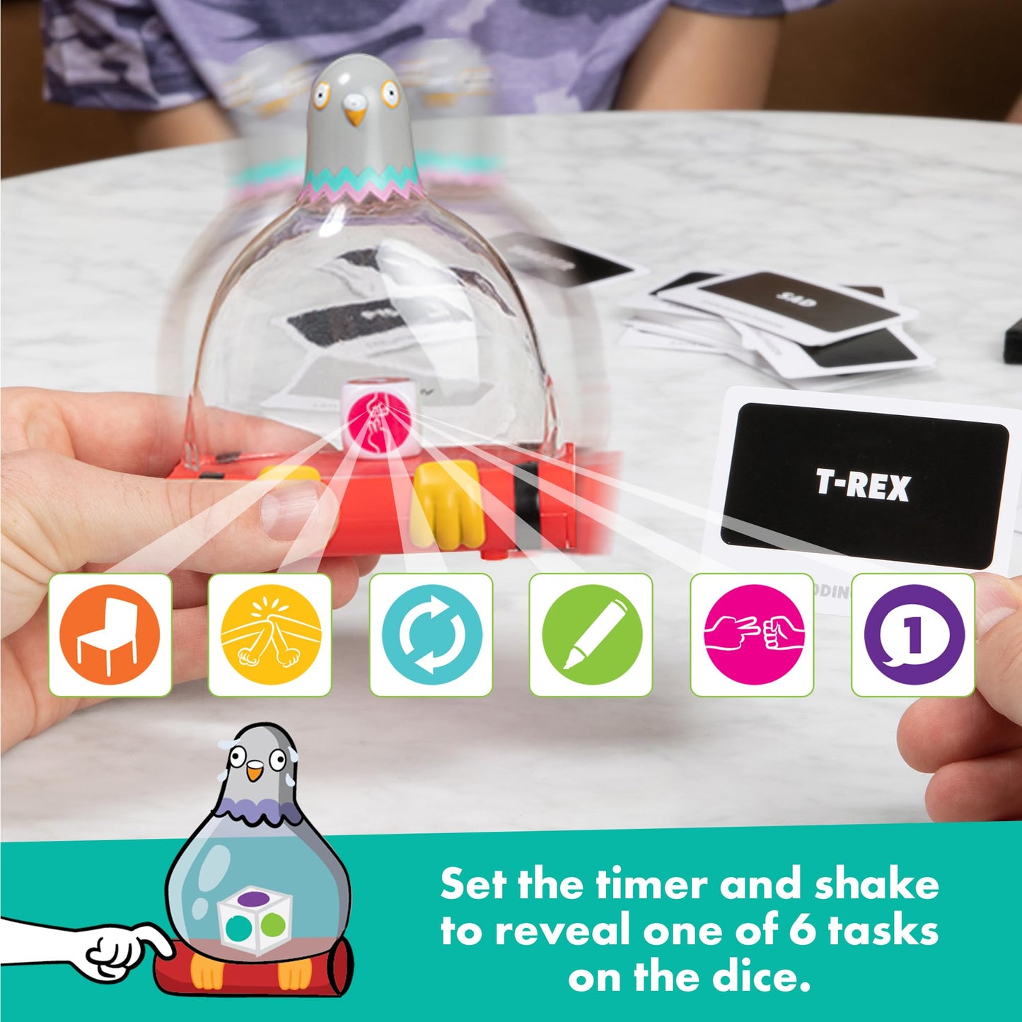 Exploding Kittens Presents Exploding Pigeon - Hilarious Fast-Paced Party Game for Families, Kids, Teens & Adults - Ages 7+ - 3+ Players - Perfect