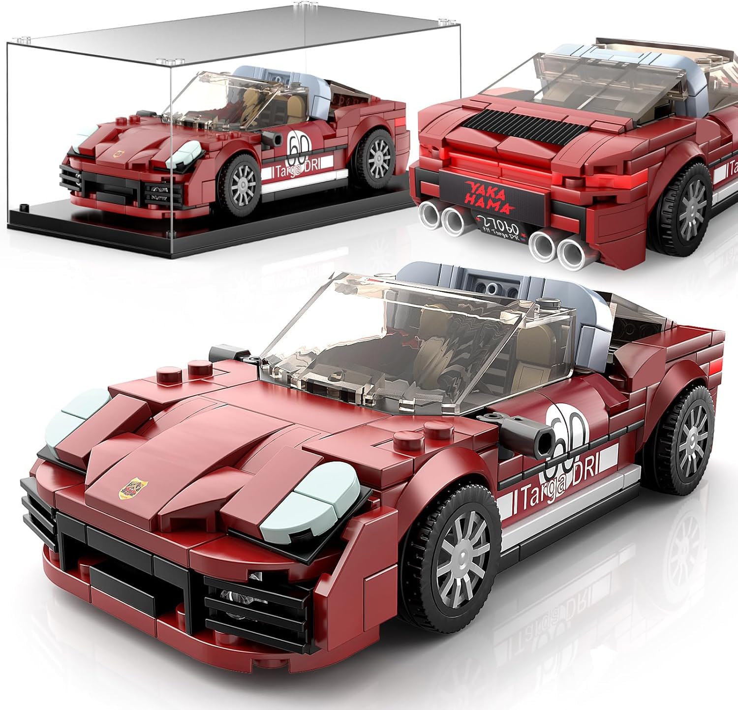 Mould King Speed Champion 911 Racing Car Building Set & Display Case, 27060 MOC Cool Vehicles Model Kits Birthday Gifts for Adults/Teens, Creative