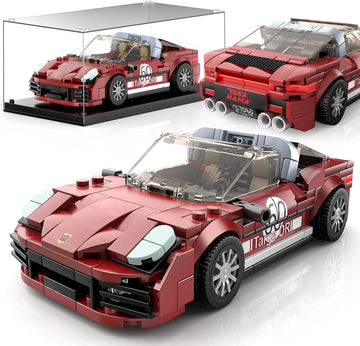 Mould King Speed Champion 911 Racing Car Building Set & Display Case, 27060 MOC Cool Vehicles Model Kits Birthday Gifts for Adults/Teens, Creative