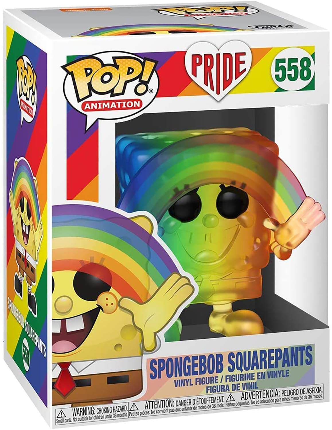 Funko Pop! Animation: Pride 2020 - Spongebob (Rainbow), 3.75 inches